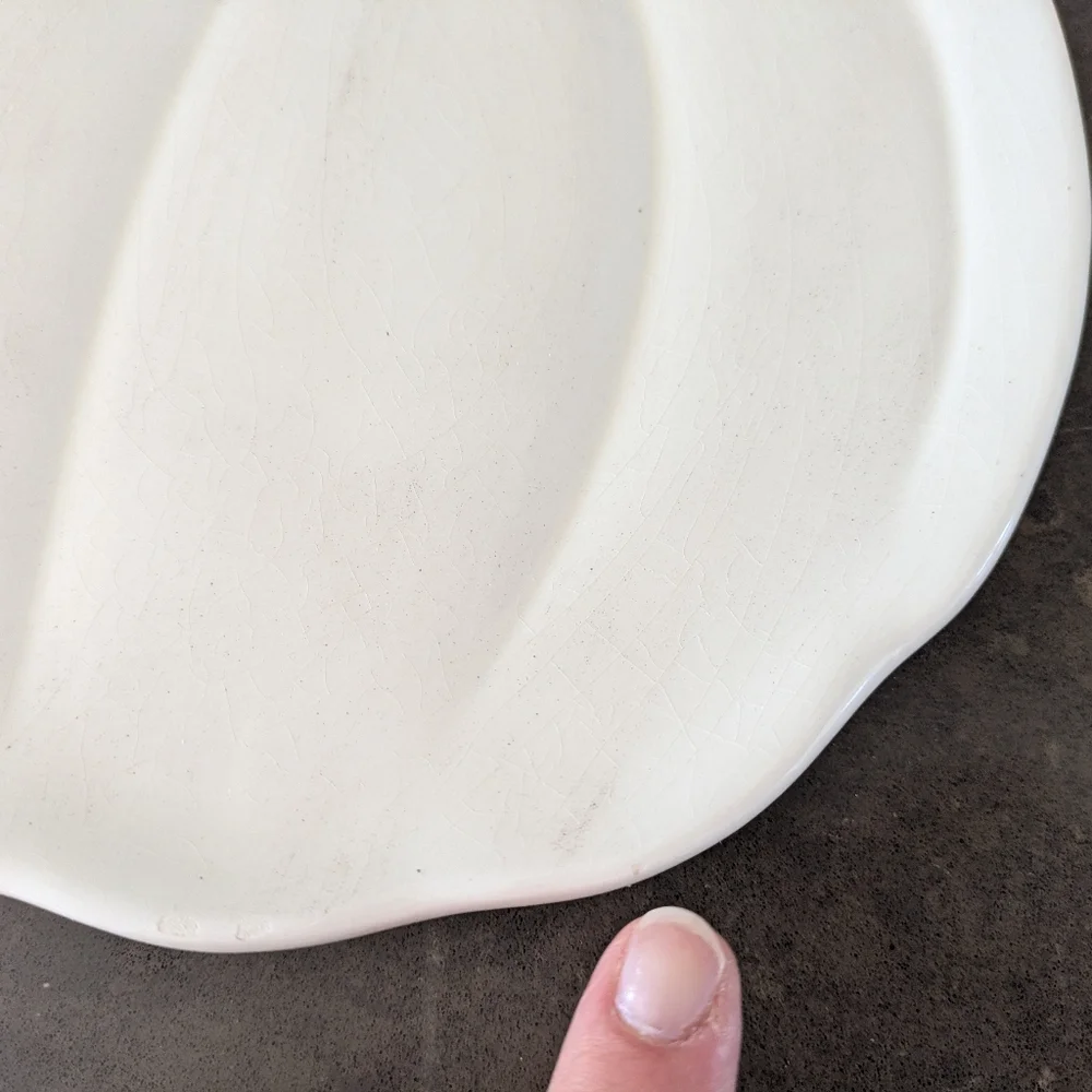 Sur la Table White Autumn Pumpkin Earthenware Plate - holiday decor